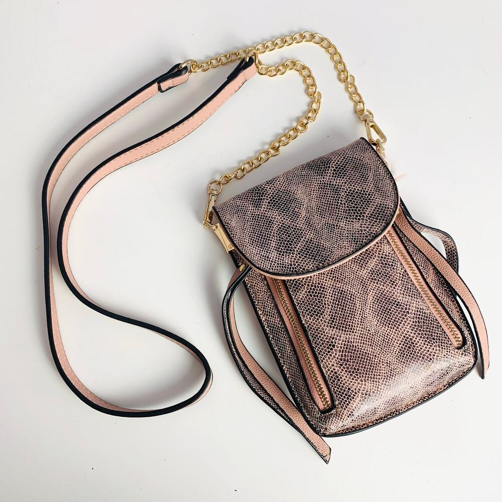 NWT Mellow World Pink Snakeskin Small Crossbody Purse